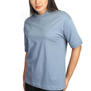 T-shirt décontracté pour femme, coupe régulière, manches courtes, 100 % coton, respirant, écologique, à séchage rapide, avec appliques bicolores, style hip-hop, personnalisable OEM - Product Image 3