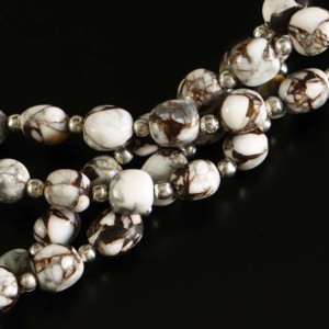 Cuentas de turquesa Mohave de cobre de 6x8-8x10 mm, cuentas de turquesa lisa, cuentas de turquesa blanca para la fabricación de joyas, 8 pulgadas. - Product Image 4