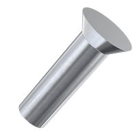 Rivet solide à tête fraisée (norme DIN 661/ISO) - Acier inoxydable, diamètre 4 mm, diamètre de la tête 13 mm, classe 8, finition brillante pour