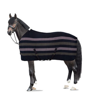 Manta para Caballo con Rayas Azul Marino y Morado, Forro Polar, Relleno de Poliéster, 2 Correas para las Patas, Solapa para la Cola, Uso en Exteriores en Invierno - Product Image 1