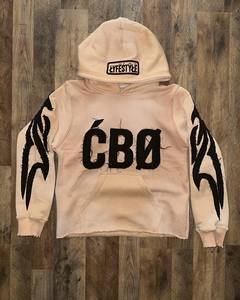 เสื้อฮู้ดสำหรับผู้ชายเสื้อมีฮู้ดผ้าฟลีซ100% ความเป็นกรดลายปักทำให้ซีดจางลง400ตามต้องการ - Product Image 1