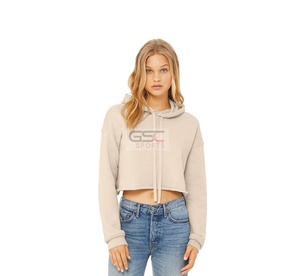 Sweats à capuche décontractés de couleur attrayante pour femmes, top court à manches longues style sweats à capuche vierges, achetez en gros pour créer votre marque avec vos logos - Product Image 1