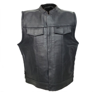 Gilet de moto en cuir véritable Gilet de motard en cuir de vachette pour hommes Gilets de moto en cuir de vachette - Product Image 3