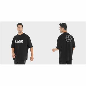 เสื้อยืดโอเวอร์ไซส์แบบไล่สีสำหรับ2025เสื้อยืดผ้าฝ้ายพิมพ์ลายหน้าจอแบบกำหนดเองเสื้อยืดโอเวอร์ไซส์สีเทาใส่ได้ทั้งชายและหญิง - Product Image 1