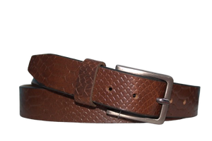 Personalizable Casual Estilo Serpiente Patrón Marrón Vaca Cuero Perfil Cinturón Aleación para Hebilla Exclusivo Calidad Proveedor al por mayor - Product Image 3