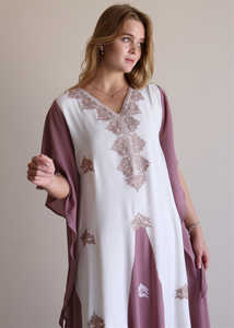 Venta al por mayor de ropa de mujer Bohemia 100% de algodón escote en V elegante de verano señora de talla grande tejido hasta el suelo vestido Maxi bohemio informal - Product Image 3