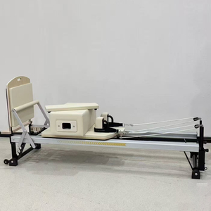 Reformer Pilates Télescopique Professionnel Premium Noir avec Barre de <span class=keywords><strong>Pied</strong></span> Réglable Certifiée CE et Ressort Renforcé <span class=keywords><strong>pour</strong></span> Entraînement de Fitness et Renforcement du Core - Product Image 2