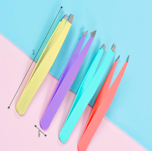 Anaif ชุด4ชิ้นชุดที่คีบคิ้วแบบผงเคลือบคิ้วแหนบปลายตรงพร้อมเคสหนัง PU สีขาวสำหรับกำจัดขน - Product Image 6