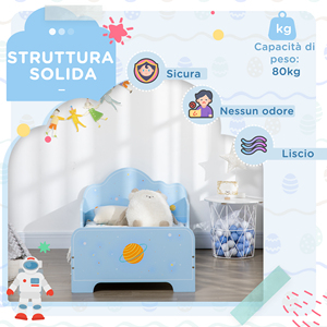 ZONEKIZ Lit pour enfant avec côtés et espace fantaisie, 3-6 ans, 143x74x59cm, bleu - Product Image 6