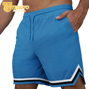 Pantalones cortos atléticos para correr de alta calidad para hombres y mujeres, pantalones cortos transpirables de secado rápido, bolsillos con cremallera a rayas, teñidos lisos - Product Image 2