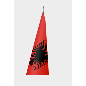 Drapeau d'intérieur officiel de l'Albanie, personnalisé, en polyester et soie, impression numérique, avec mât en fibre de verre et aluminium pour l'affichage - Product Image 3