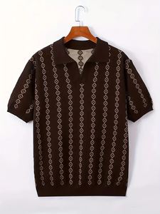 Camisetas Polo de algodón con estampado de logotipo personalizado para hombre, diseño sólido transpirable con cuello de línea negra, estilo informal, camisetas de talla grande - Product Image 2