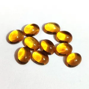 Natural madeira citrine 8x6mm oval cabochon Good Quality Loose Gemstones dark citrine stone manufacturer supplier for jewelry