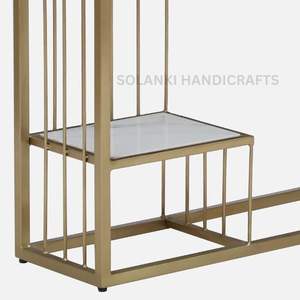 Table console contemporaine en métal finition or avec dessus en porcelaine pour salon villa hôtel cuisine salle à manger meubles à usage domestique - Product Image 6