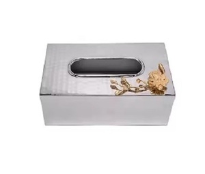 Caja de pañuelos de Metal decorativa de acero inoxidable, servilletero de mesa de Metal, encimera de cocina, sala de estar, uso múltiple - Product Image 5