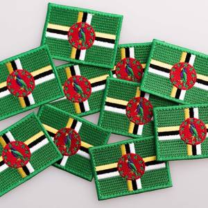 La bandera del país de Dominica Emblema nacional Hierro bordado en, Parche bordado de la bandera de Dominica - Product Image 6