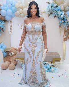 นักออกแบบที่น่าทึ่ง-ปักด้วยหินประดับ, dabka, ไข่มุกทำงานบนโรงอาหารสีฟ้าและผ้าคลุมหน้าสำหรับงานแต่งงาน = 2025 - Product Image 1