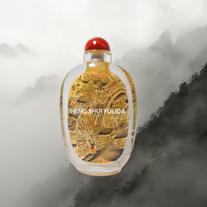 Hình ảnh đảo ngược của cảnh ven sông lễ hội qingming Bộ sưu tập trang trí nhà nghệ thuật dân gian Trung Quốc vẽ tay chai hít thủy tinh 17cm - Product Image 4