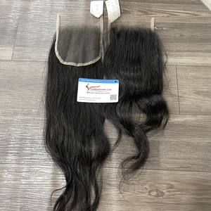 Extensions de cheveux humains en dentelle noire à fermeture frontale alignée avec cuticule vierge du Vietnam peau transparente HD suisse pleine taille - Product Image 4