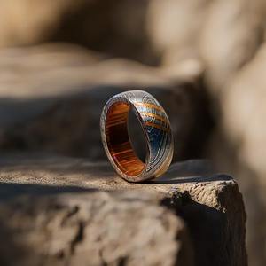 Personnalisable OEM Damas Acier Whisky Baril Incrustation Bois Fiançailles Alliance À La Main Couteaux Industriels De Qualité Qualifiée DIY - Product Image 4