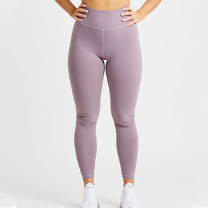 Leggings taille haute à noyau de lavande avec logo personnalisé Leggings de yoga pour les femmes avec dos en forme de V taille élastique vêtements d'entraînement de gymnastique actifs - Product Image 1