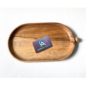 Plateaux de service en bois biologique écologiques, forme ovale, plateau de service en bois de manguier, vaisselle de restaurant, vaisselle de table, plateau à collation, plateau de petit-déjeuner - Product Image 1