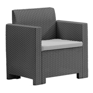 Bica Nebraska Set completo da giardino con finitura Rattan antracite divano cofee Table 2 poltrone da esterno - Product Image 2