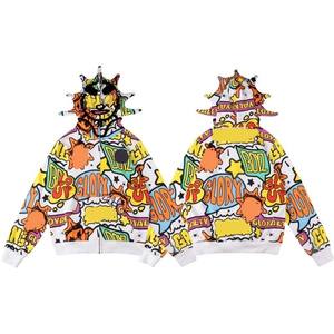 Venta al por mayor 100% algodón de gran tamaño lavado roto agujero con capucha ropa de calle sudaderas de hombre con logotipo bordado - Product Image 3