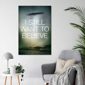 Affiche moderne sur le thème des OVNIs - Je veux toujours croire - Décoration murale - Product Image 2