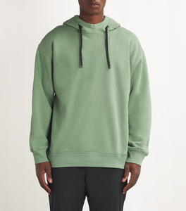 Unisex Solid Color Pullover Hoodie Long Sleeve Fleece Sweatshirt Casual Streetwear with Drawstring Pullover Hoodie - Product Image 3