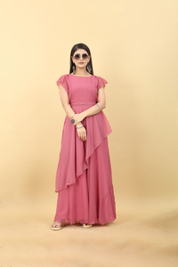 Vestido Anarkali tradicional indio y pakistaní más vendido, Georgette Vestido largo de diseñador, drapeado para adultos, precio al por mayor - Product Image 6