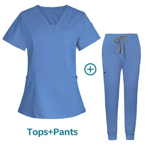 Nouveau design, ensembles de gommages grande taille pour hôpitaux, uniformes d'infirmières, gommages pour femmes, ensemble de gommages pour soins infirmiers médicaux en spandex - Product Image 4