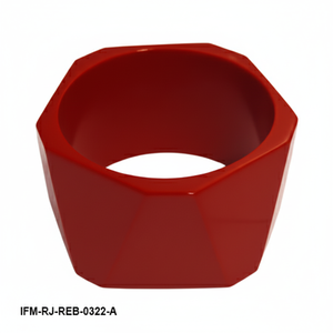 Bracelet en résine rouge épaisse, géométrique facetté, bracelet statement pour femmes, parfait pour les femmes - Product Image 5