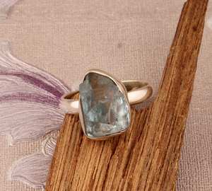 Rough Natural Blue Topaz <b>Ring</b> Handmade 925 Sterling Silver <b>Adjustable</b> <b>Ring</b> Unique Anniversary Gift for Her - Product Image 2