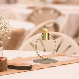 Porte-bougie en fil métallique, support de bougie décoratif moderne, élégant accent d'intérieur pour un éclairage doux et chaleureux, décoration intérieure - Product Image 2