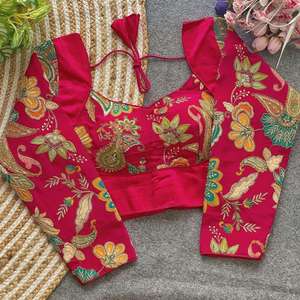 Seda Gaji de excelente calidad con estampado de posición y fabricante y proveedor de blusas bordadas de Surat a precio mayorista - Product Image 5