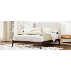 Solid Dry Bamboo <b>Wood</b> 12 Inch <b>Platform</b> <b>Bed</b> Indoor Application with Metal and Pine Plywood Panel Style - Product Image 3