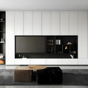 Juego de gabinete de <span class=keywords><strong>TV</strong></span> de acero inoxidable 304 impermeable flotante privado Soporte de <span class=keywords><strong>TV</strong></span> flotante de alta calidad montado en la pared para sala de estar - Product Image 1