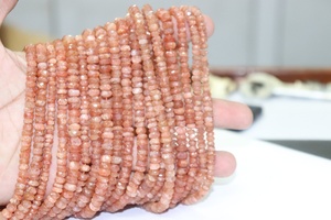 ลูกปัดซันสโตนทรงรอนเดลเหลี่ยมเพชรพลอยธรรมชาติขนาด 5-6 มม. ความยาว 13 นิ้ว สำหรับทำเครื่องประดับ - Product Image 3