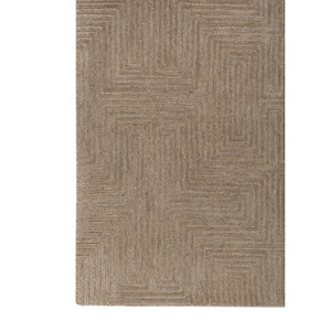 Alfombra de Lana y Viscosa Tejida a Mano Acar Green, Diseño Geométrico Abstracto, Rectangular, con Rayas, Jacquard para el Hogar, Tod-45052, 4m - Product Image 4