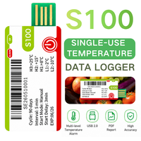 Registrador de Datos de Temperatura de Un Solo Uso, Informe USB PDF, Alta Precisión ±0.5 ° Transporte de Cadena de Frío para Alimentos C