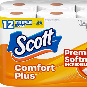 Papel higiénico Scott ComfortPlus, 12 rollos triples, 231 hojas por rollo, apto para fosas sépticas, papel higiénico de 2 capas - Product Image 3