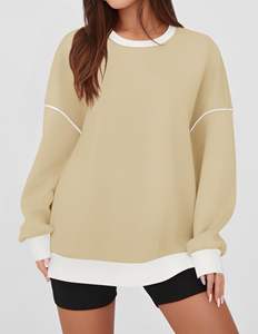 Multi Color Optional blend Blank Plain Pullover Drop Shoulder Embroidery Logo Crewneck Sweatshirt Yoga Gym figures respirant - Product Image 4