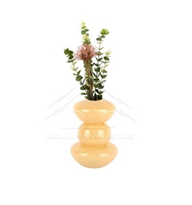 Antique Metal Flower <b>Vase</b> with Sculptural and Gray Powder Coated Shiny Finished Unique Shapes for <b>Vintage</b> Homes - Product Image 5