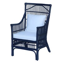 Fauteuil en rotin exquis, chaise longue en osier avec coussin, artisanat détaillé, design de tissage naturel pour l'ameublement intérieur