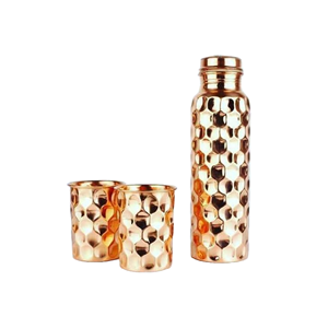 Botella de cobre martillado de 500ml al por mayor, tapa metálica para beber directamente de alta calidad, logotipo personalizado ecológico, unisex, el mejor - Product Image 1