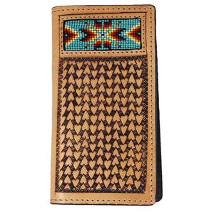 กระเป๋าผู้บริหารหนังแท้สไตล์โบฮีเมียนแบบดั้งเดิมของอินเดียสำหรับฤดูใบไม้ร่วง/ฤดูหนาว ป้องกัน RFID ดีไซน์เปิดแบบยาวนาน ผลิตด้วยมือ - Product Image 2