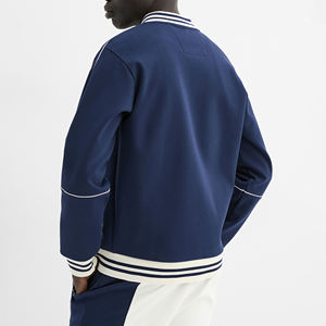 High Quality Custom Blue <b>Man</b> <b>Jacket</b> Letterman Varsity Wool 100% Real Leather <b>Thin</b> Winter Canvas Design - Product Image 4