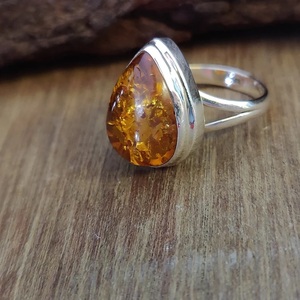 Anillo de Plata de Ley 925 hecho a mano, joyería de piedras preciosas de ámbar Báltico Natural, regalo de aniversario para mujer para mamá - Product Image 5