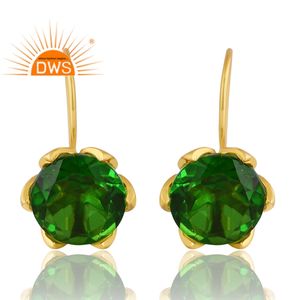 Nueva tendencia 925 Plata 18K chapado en oro Bio cromo diópsido doblete pendiente de piedras preciosas para mujeres fabricante de joyería personalizada - Product Image 1